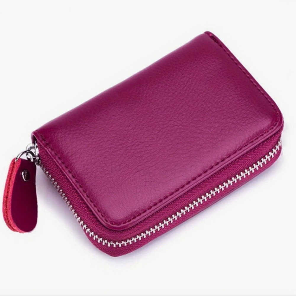 Small Card Wallet Magenta Brown
